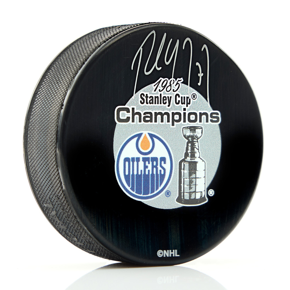 Paul Coffey Autographed Edmonton Oilers 1985 Stanley Cup Puck