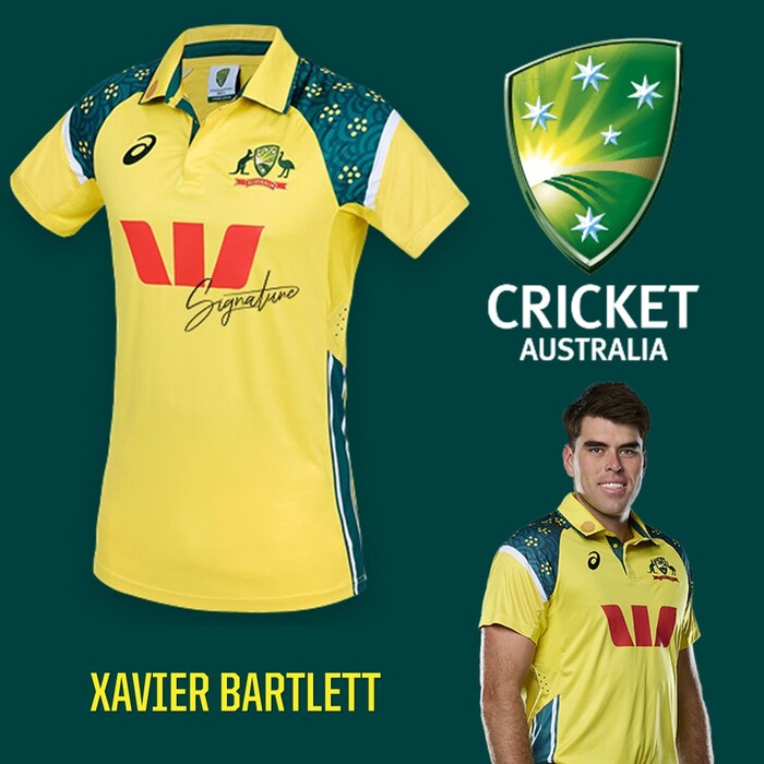 Photo of Xavier Bartlett Australia v India 3rd ODI Player-Issue Shirt