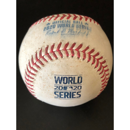 Game-Used Baseball - 2020 World Series - Los Angeles Dodgers vs. Tampa Bay Rays - Game 3 - Pitcher: Brusdar Graterol, Batter: Willy Adames (Called Strike, 100.7 MPH Pitch, Ground Out, 101.5 MPH Pitch) - Bot 8