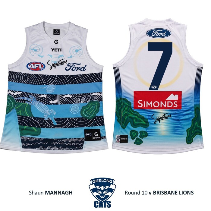 Photo of Shaun Mannagh #7 Geelong Cats 2026 First Nations Clash Guernsey