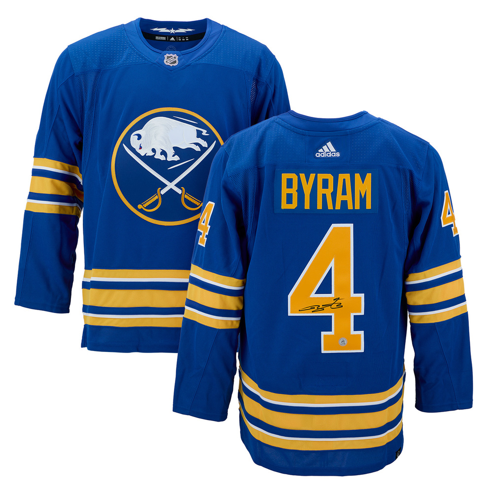 Bowen Byram Autographed Buffalo Sabres Blue adidas Jersey