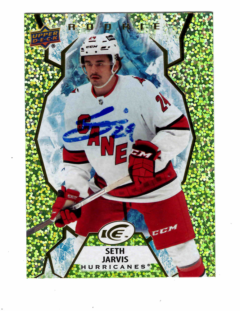Seth Jarvis Autographed 2021-22 UD Ice Green #150
