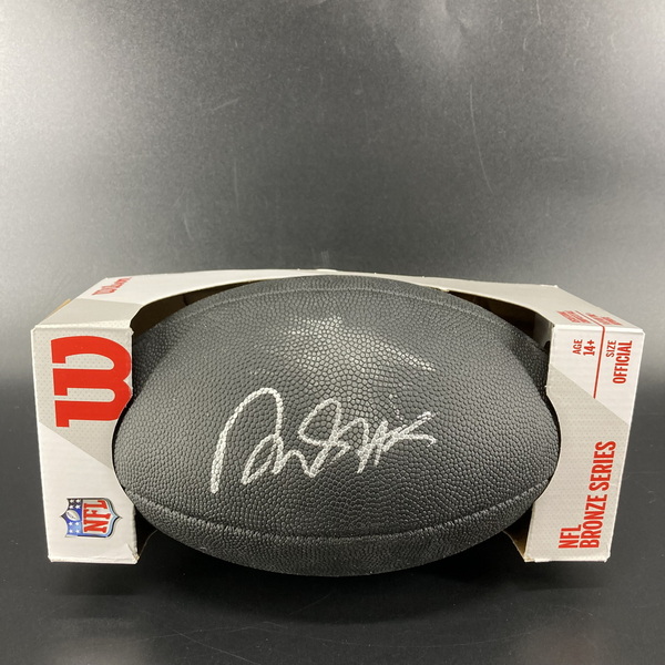 Lions - David Montgomery Signed Black Football with Metallic Lions Logo ...