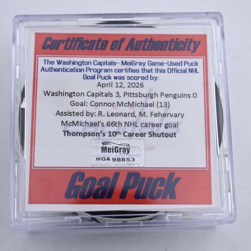 Image of McMichael, Connor - Washington Capitals - April 12, 2026 vs. Pittsburgh Penguins (Capitals Logo)