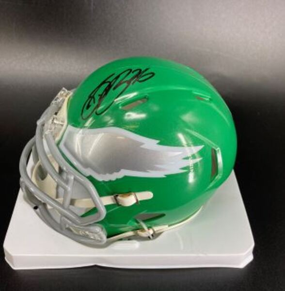 Eagles -  Saquon Barkley Signed Throwback Mini Helmet