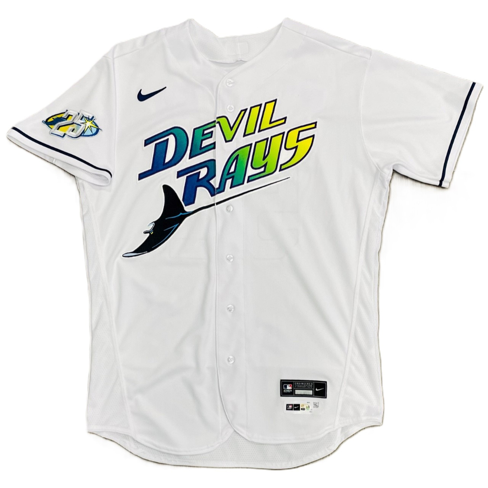 Devil Rays First Jersey Game Used 25th Anniversary ALWC Devil Rays Jersey: Zack Littell ...