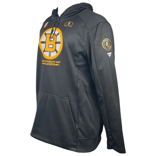 Photo of Team-Issued 2026 Playoffs Player-Worn Fanatics Bruins Hoodie - Mason Lohrei