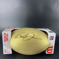 NFL - Giants Theo Johnson Signed Gold Composite Football