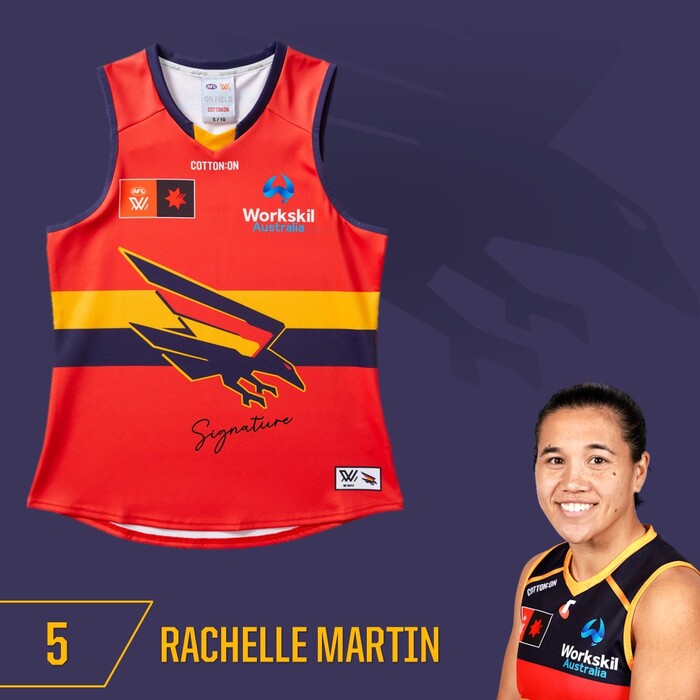 Photo of Rachelle Martin #5 Adelaide Crows 2025 Away Guernsey 
