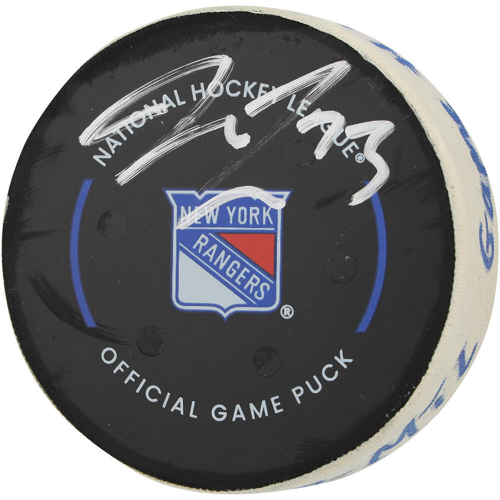 Matt Rempe New York Rangers Autographed Game-Used Puck vs. Montreal Canadiens on April 7, 2024