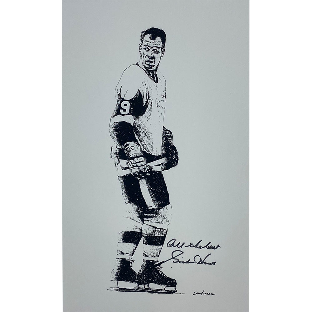 Gordie Howe Autographed Detroit Red Wings Black & White 8X14 Print