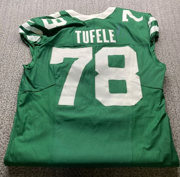 London Games - Jets Jay Tufele Game Worn Jersey (10/12/2025) Size 46 Wit...