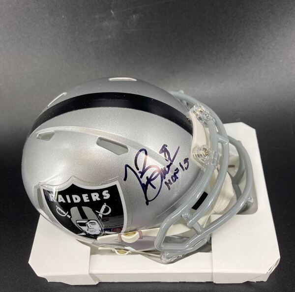 HOF - Raiders Tim Brown Signed Mini Helmet