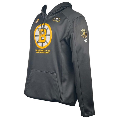 Photo of Team-Issued 2026 Playoffs Player-Worn Fanatics Bruins Hoodie - Casey Mittelstadt