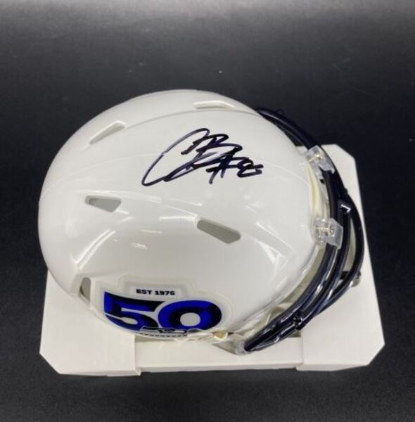 Seahawks - Carlos Dunlap Signed 50th Season Mini Helmet (Not Authenticated)