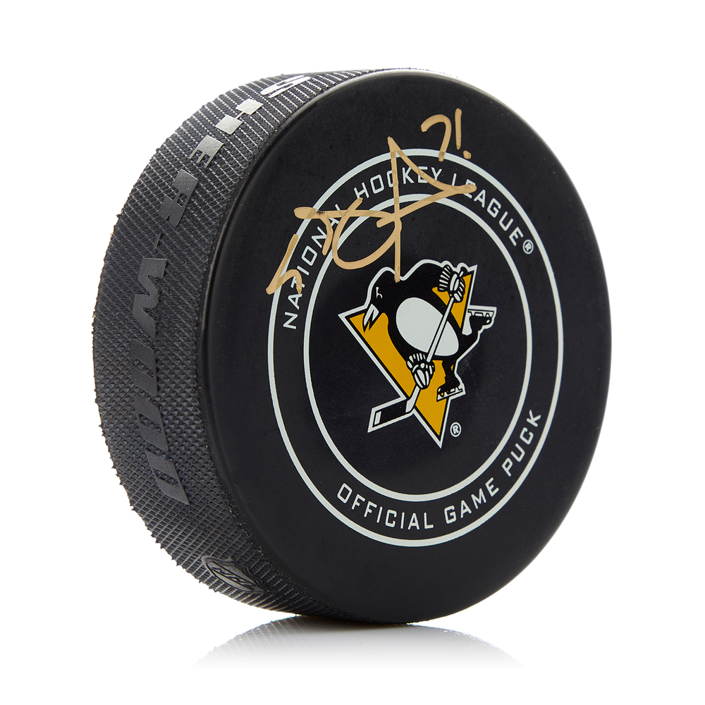 Evgeni Malkin Signed Pittsburgh Penguins White Circle Official Game Puck