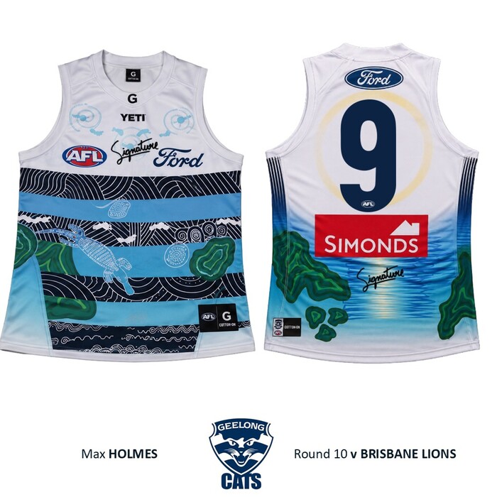 Photo of Max Holmes #9 Geelong Cats 2026 First Nations Clash Guernsey