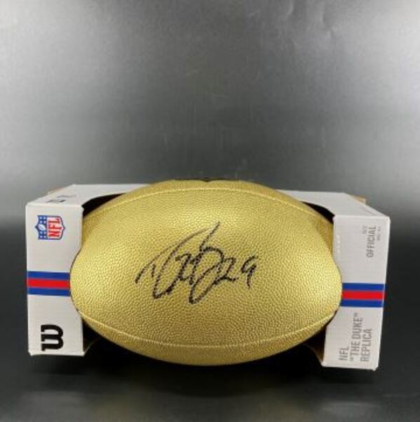 HOF - Saints Drew Brees Signed Gold Composite Football