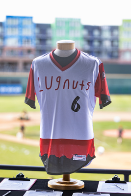 #40 Jake Garland Size XL Lansing Lugnuts - Kid Designed Jersey