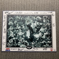 NFL - Jets Multi Sign Super Bowl III Collage Poster (24x18) Signed By Ov...