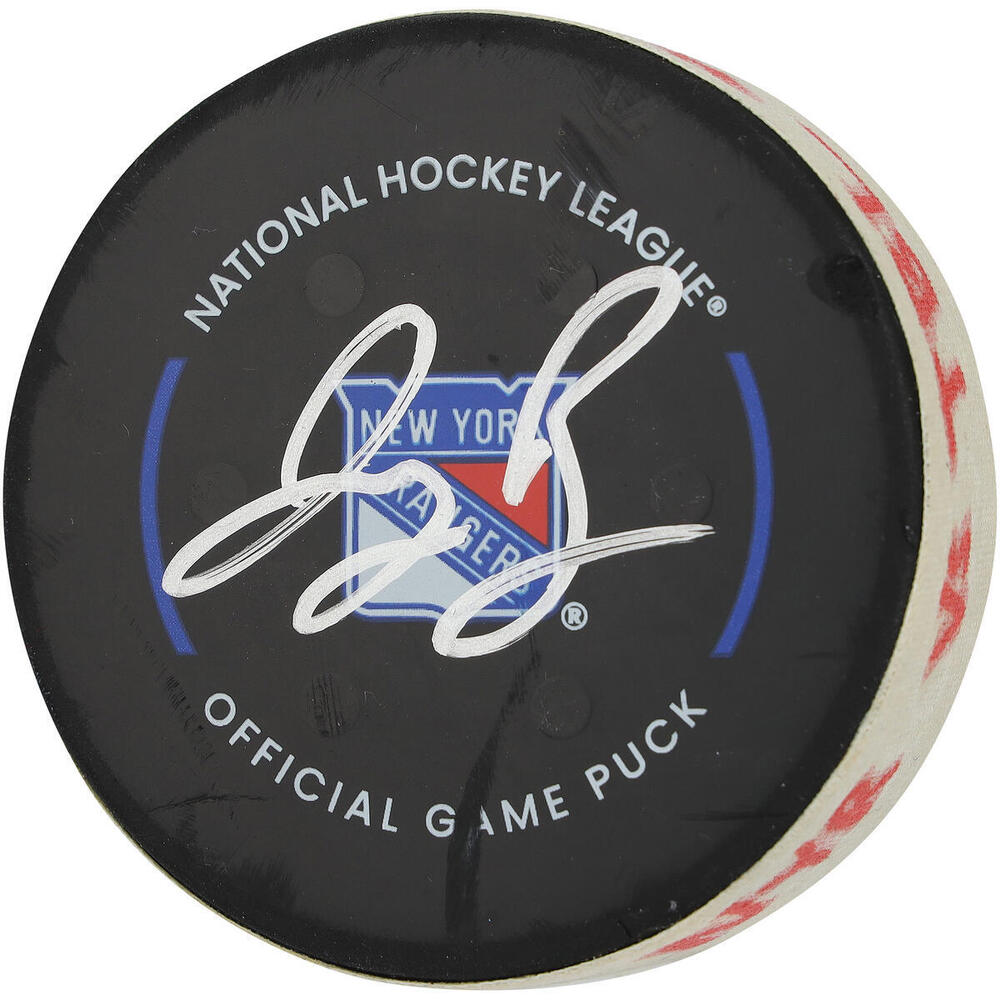 Jonny Brodzinski New York Rangers Autographed Game-Used Puck vs. Tampa Bay Lightning on February 7, 2024
