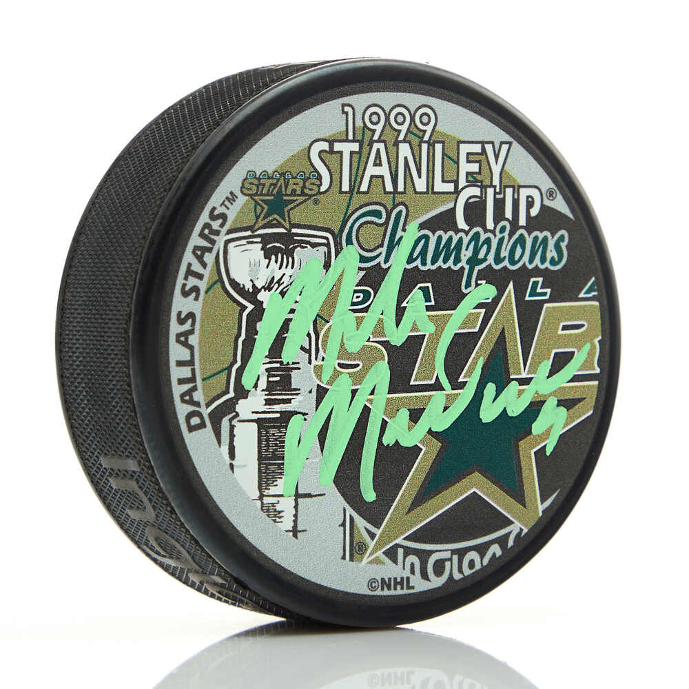 Mike Modano Signed Dallas Stars 1999 Stanley Cup Puck