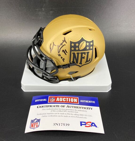 HOF - Oilers Earl Campbell Signed NFL Shield Rave Mini Helmet