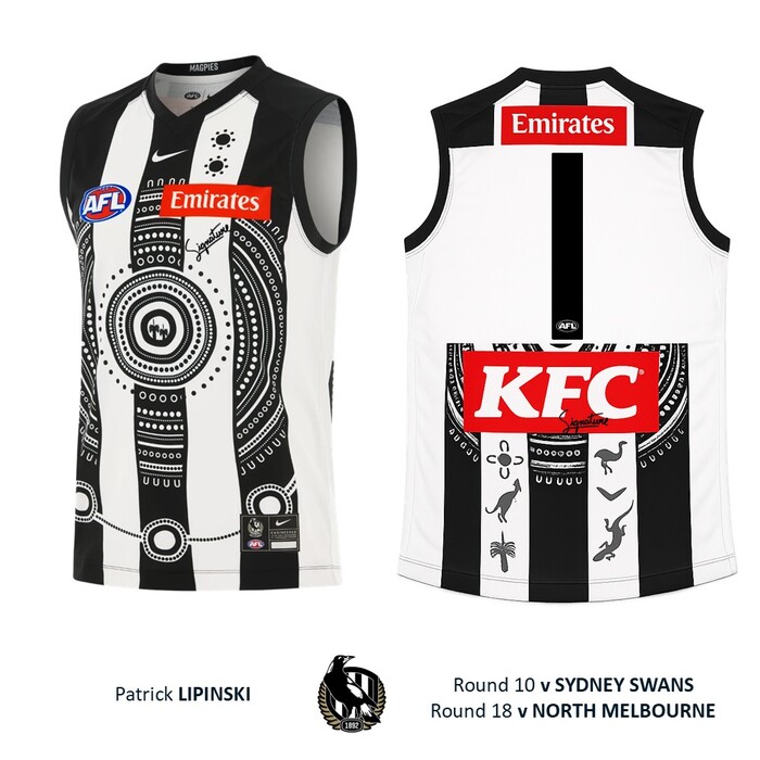 Photo of Patrick Lipinski #1 Collingwood 2026 Indigenous Guernsey