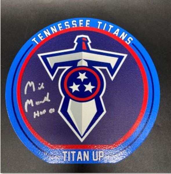 HOF - Titans Mike Munchak Signed 3D Metal Wall Art (8x8)