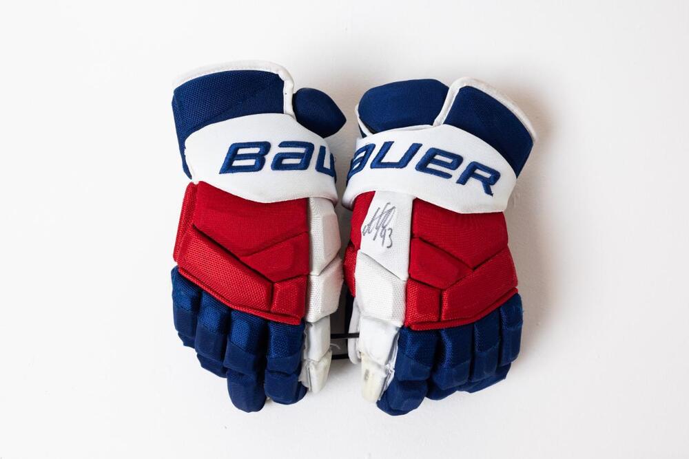 Signed and Game-Used Bauer Gloves by #93 Mika Zibanejad - New York Rangers