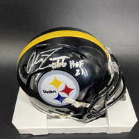 HOF - Steelers Alan Faneca Signed Mini Helmet with HOF 21 Inscription