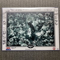 NFL - Jets Multi Sign Super Bowl III Collage Poster (24x18) Signed By Ov...
