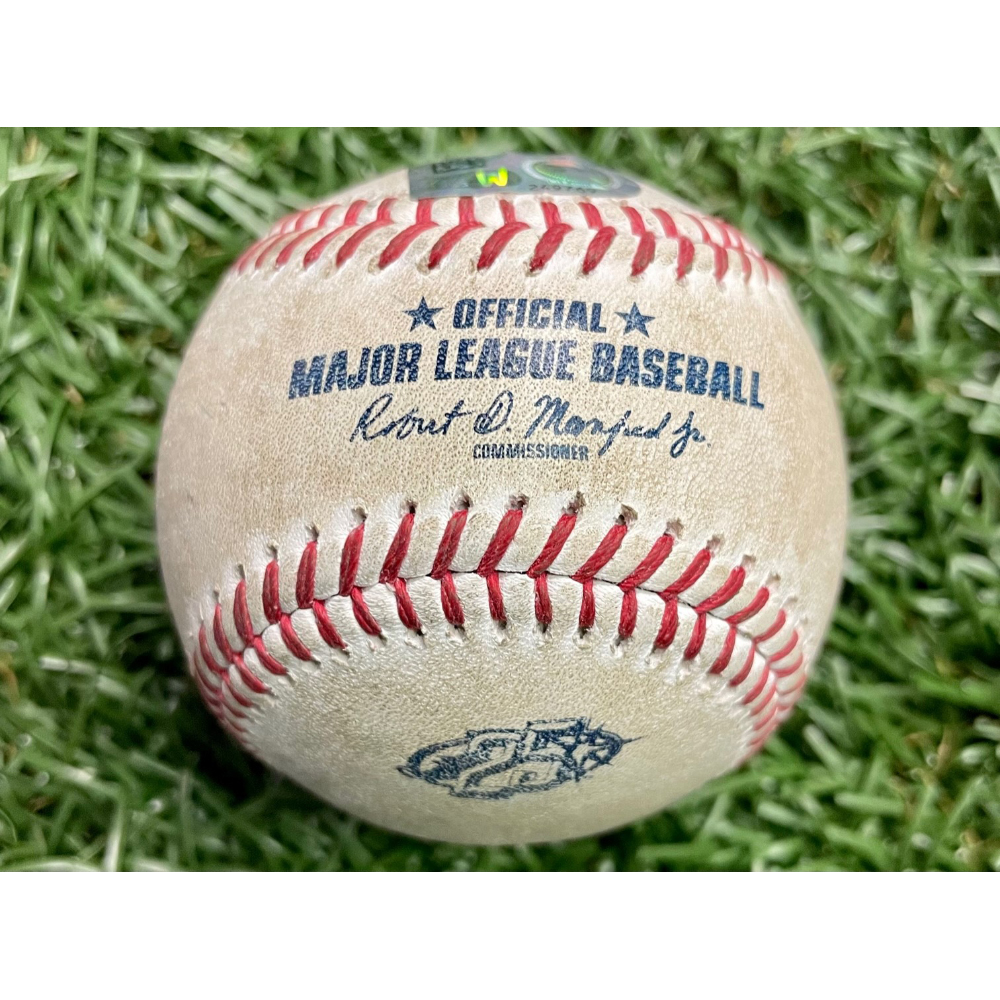 Game Used 25th Anniversary Baseball Paul Goldschmidt double off Zack