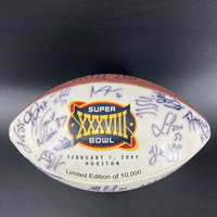 NFL - Patriots Multi Sign Super Bowl 38 Panel Ball With Over 25 Signatur...