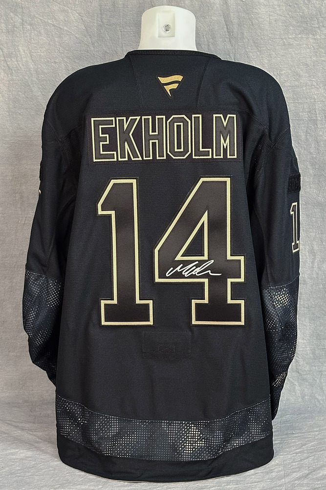 Mattias Ekholm #14 - Autographed 2025-26 Edmonton Oilers Canadian Armed Forces Appreciation Night Ltd Edition Jersey (Locker Room Walk In Worn Only)