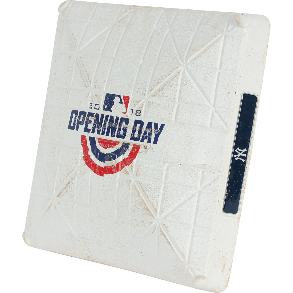 New York Yankees Game-Used 3rd Base (used in 1st Inning) from Opening Day vs. Tampa Bay Rays on ...