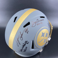 HOF - Steelers Multi Signed Replica Slate Speed Helmet Signed by Donnie ...