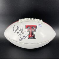 Shriners - Texas Tech Coach Joey McGuire Signed Panel Football With Wrec...