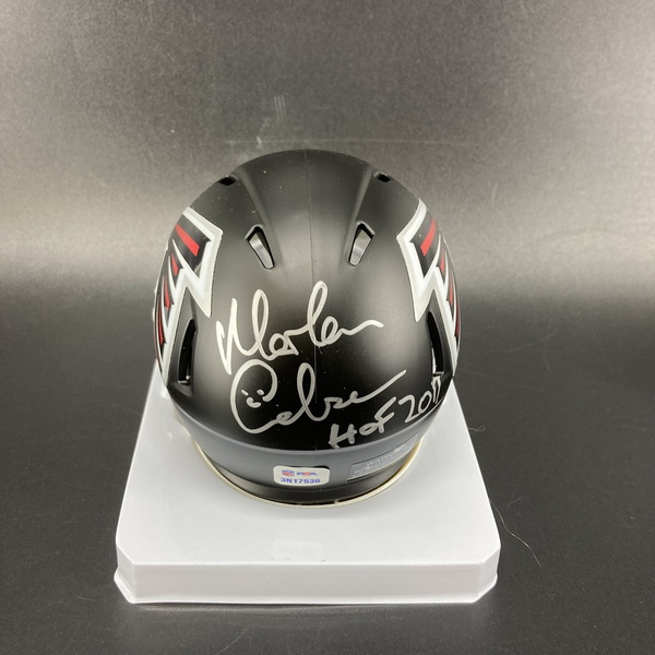 HOF - Falcons Morten Andersen Signed Mini Helmet