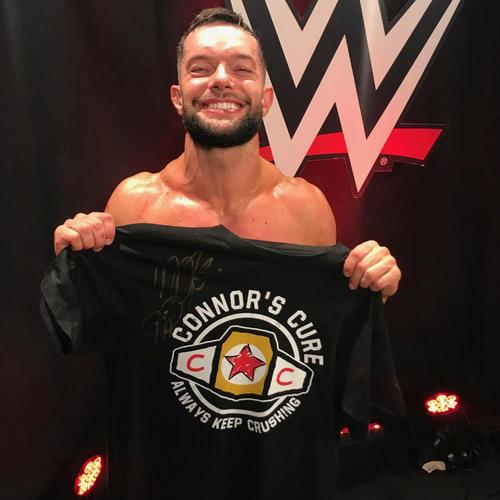 Finn Bálor WORN & SIGNED Connor's Cure T-Shirt (Connor's Cure: RAW - 09/10/18)