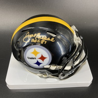 HOF - Steelers Joe Greene Signed Mini Helmet with ""HOF 87&quo...