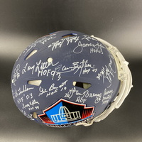 NFL - Multi Signed Blue HOF Helmet With Over 20 Signatures Inc Bill Poli...