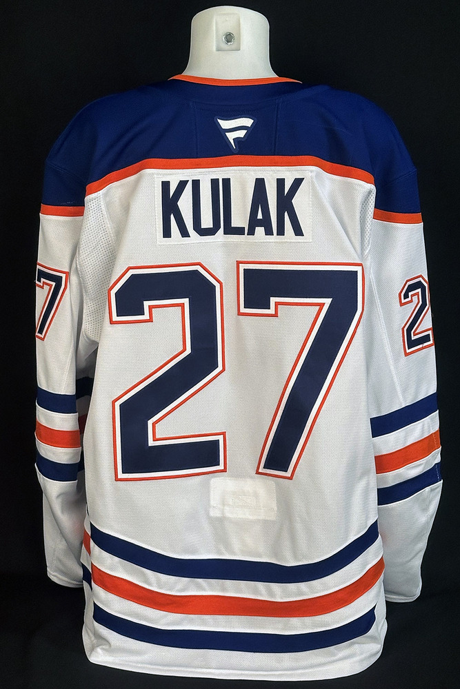 Brett Kulak #27 - 2025 Western Conference Final Edmonton Oilers Game-Worn White Play-off Set #2 Jersey - Worn For 3 Games vs Dallas Stars (Game #1, 2 & 5)