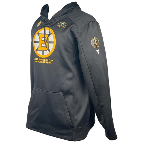 Photo of Team-Issued 2026 Playoffs Player-Worn Fanatics Bruins Hoodie - Hampus Lindholm