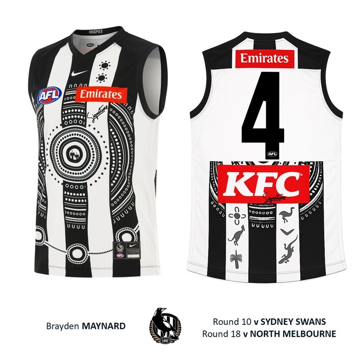 Photo of Brayden Maynard #4 Collingwood 2026 Indigenous Guernsey