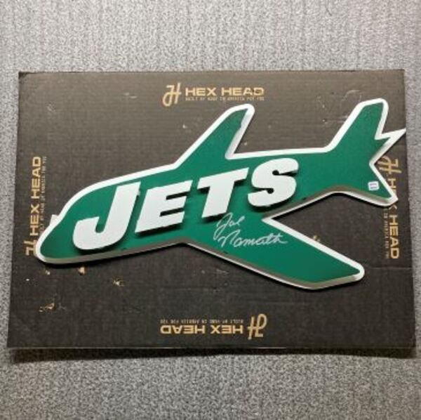 NFL - Jets Joe Namath Signed 3D Metal Wall Art (29x15)