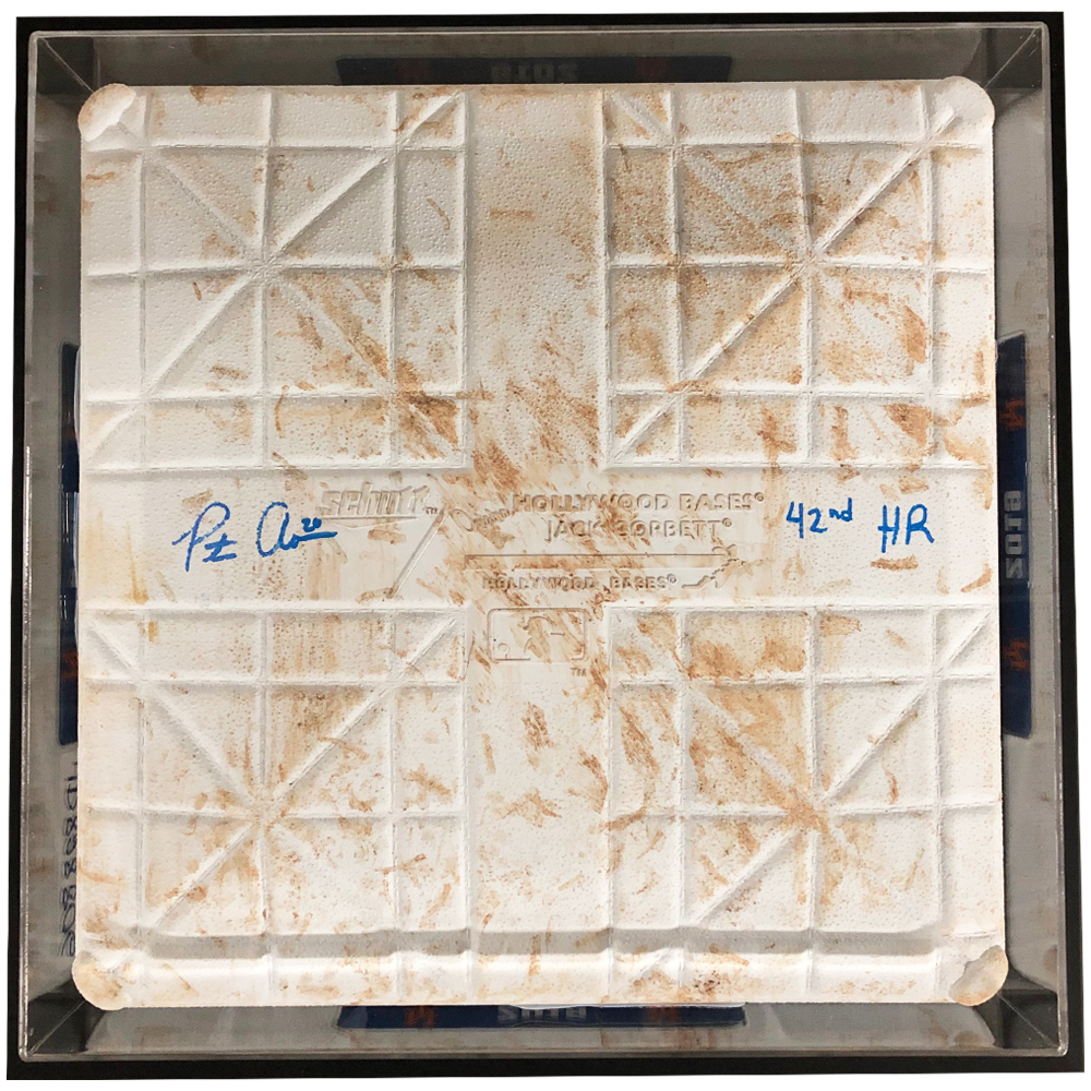 Pete Alonso Autographed Game Used 3rd Base Inscribed "42nd HR" Sets