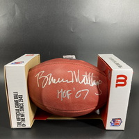 HOF - Titans Bruce Matthews Signed Authentic Football with HOF 07 Inscri...