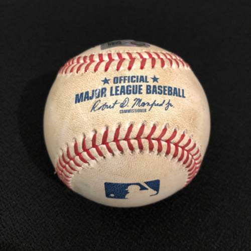 Photo of Chandler Simpson MLB Career Hit #8 Rookie Season 4/26/2025 TB at SD Game-Used Baseball: (T4) Cease to Chandler Simpson (Single); MLB Authenticated