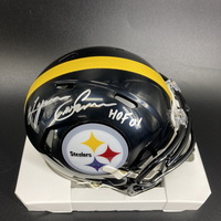HOF - Steelers Lynn Swann Signed Mini Helmet with HOF 01 Inscription